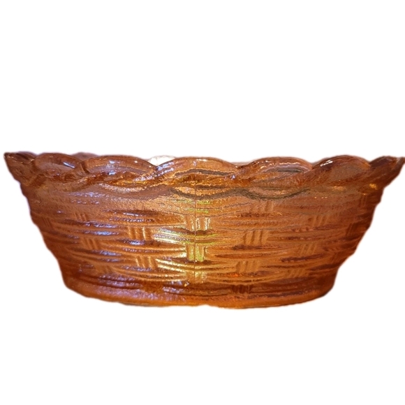 Hen On A Nest Amber Orange Glass Candy Dish 6 Inch Vintage Collectible - Picture 7 of 9